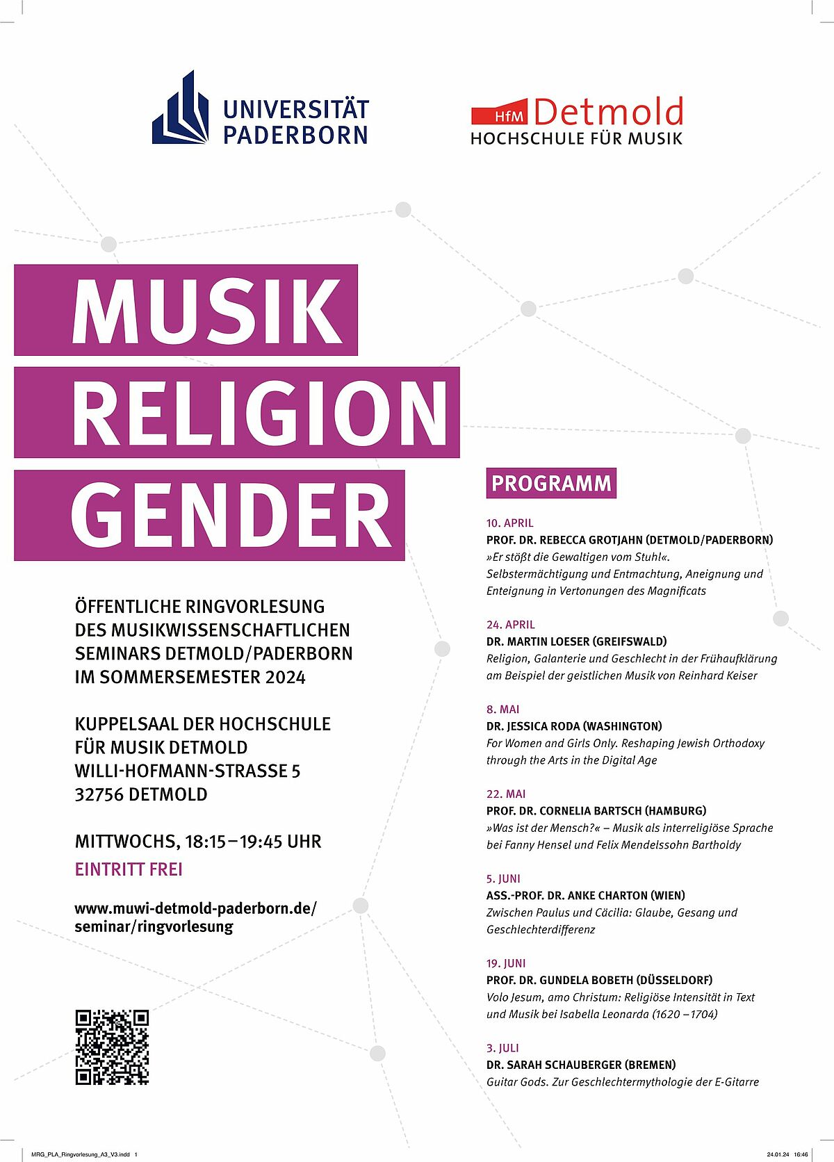 New Lecture Series “Music – Religion – Sex” at University of Paderborn: Exploring Gender, Religion, and Music in Baroque Era to Present Day